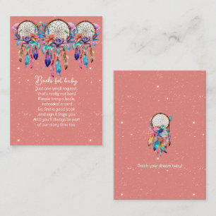 Peach and Blue Dreamcatcher Books for Baby Enclosure Card