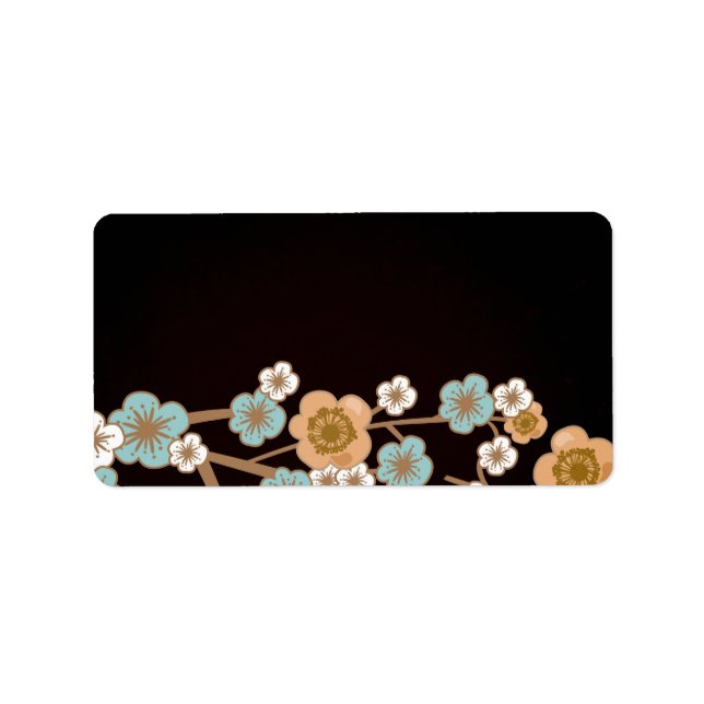 Peach and blue sakura Label (Front)