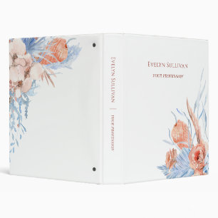 Peach and blue tropical binder