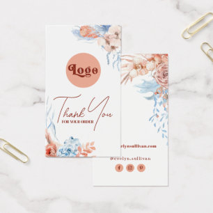 Peach and blue tropical package insert