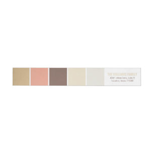 Peach and Brown Modern Colour Blocks Wrap Around Label