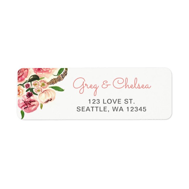 Peach and Coral Flowers Floral Wedding (Front)