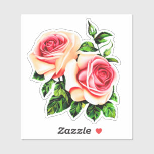 Peach and Coral Pink Roses 