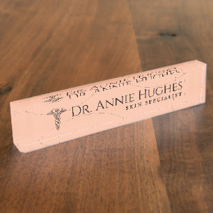 Peach and Cream Doctor Skin Specialist Nameplate