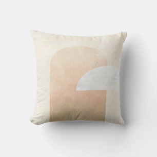 Peach and Cream Paintbrush Abstract Throw Pillow