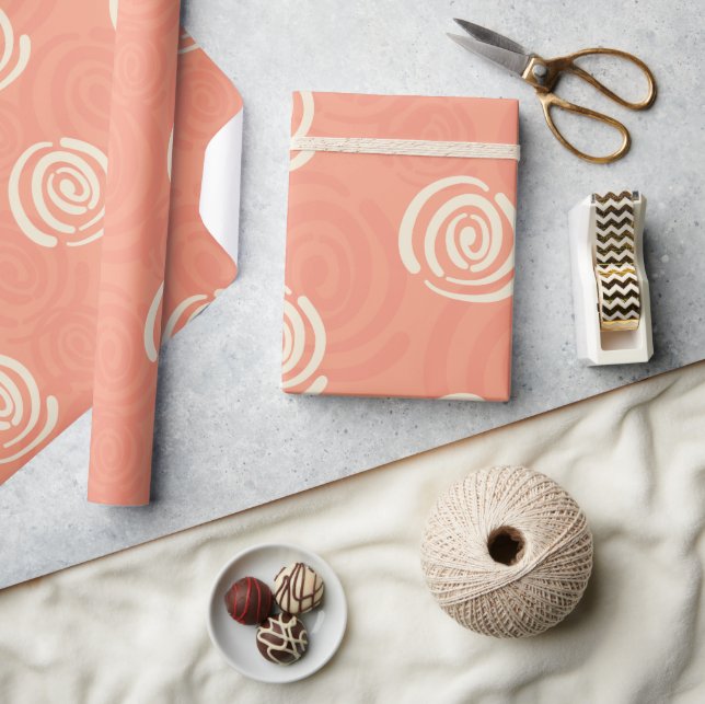 Peach and Cream Swirls Wrapping Paper (Crafts)