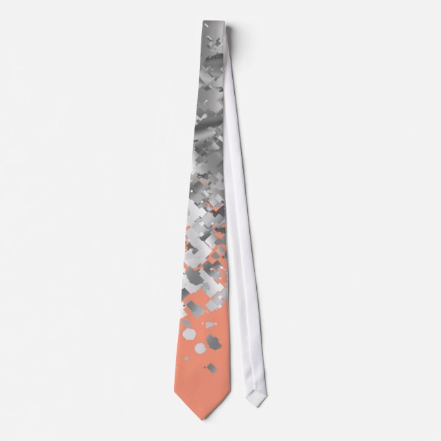Peach and faux glitter personalized tie (Front)