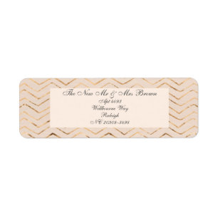 Peach and Gold Chevron Return Address