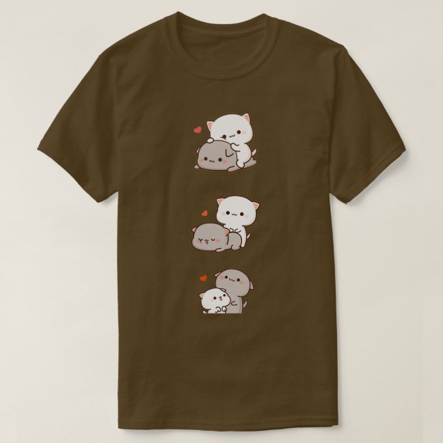 Peach and Goma cat  T-Shirt (Design Front)