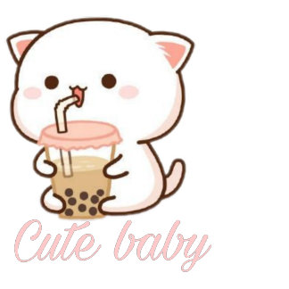 Peach and Goma Mochi Cat Bubble Tea  Baby Bodysuit Keychain