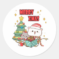 Peach And Goma Mochi Cat, Merry Christmas