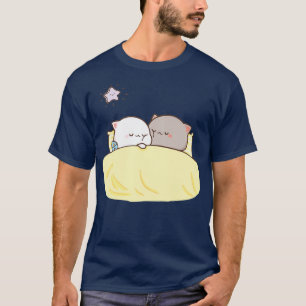 Peach and Goma Mochi Cat Sleeping  T-Shirt