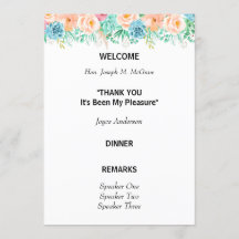 Peach and Green Floral Retirement Program