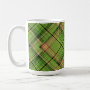Peach and Green Plaid (overlapped) Coffee Mug