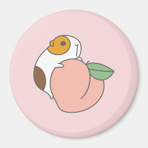 Peach and Guinea pig Magnet