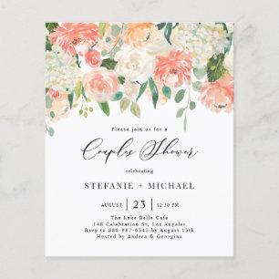 Peach and Ivory Watercolor Flowers Couples Shower