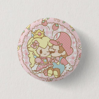 Peach and Mario 1 Inch Round Button