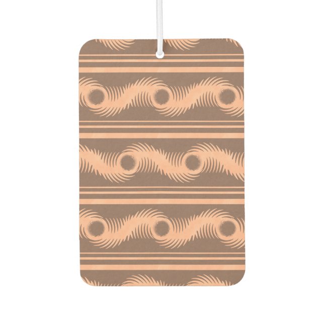 Peach and Mocha Spiral Pattern Air Freshener (Front)