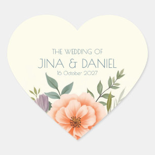 Peach and Petal Dream Heart Sticker