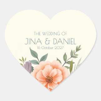 Peach and Petal Dream Heart Sticker