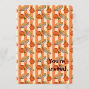 Peach and pie patten invitation
