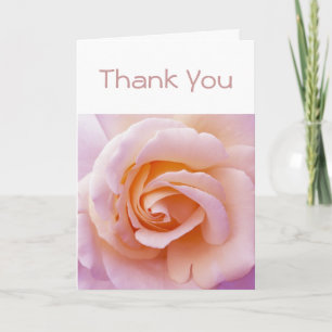 Peach and Pink English Garden Rose Thank You Card