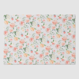 Peach and Pink Feminine Floral Pattern Tissue Paper