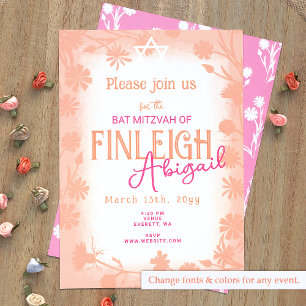 Peach and Pink Floral Party Invitation