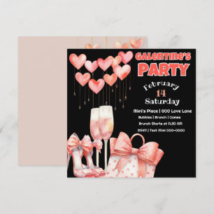 Peach and Pink Galentine's Day Party Invitation