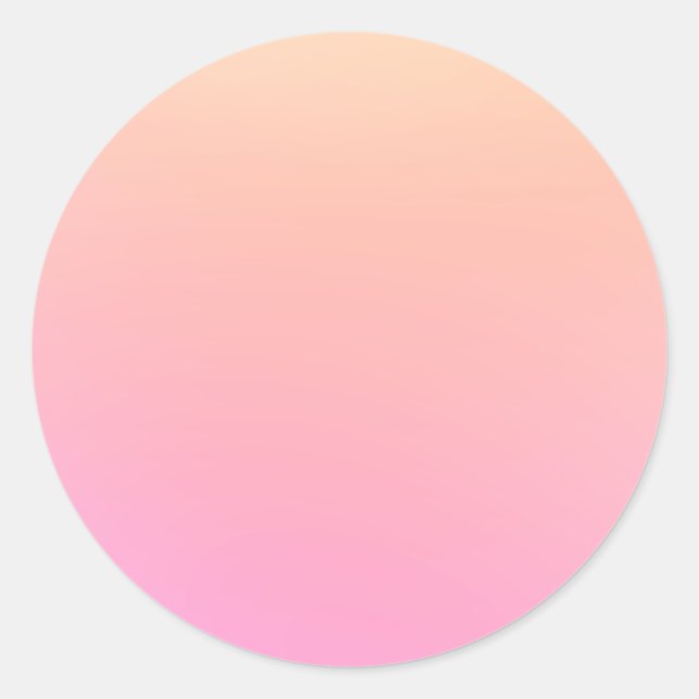 Peach and pink gradient classic round sticker (Front)