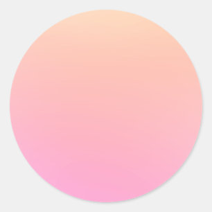 Peach and pink gradient classic round sticker