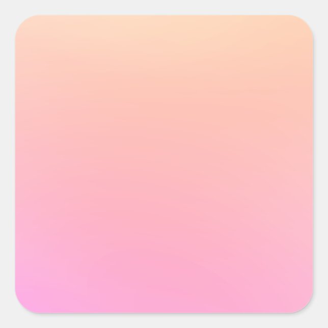 Peach and pink gradient square sticker (Front)