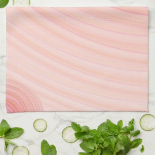 Peach and Pink Pastel Spirals Kitchen Towel