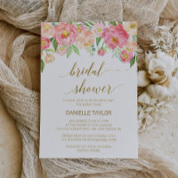 Peach and Pink Peony Flowers Bridal Shower