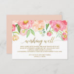 Peach and Pink Peony Flowers Wedding Wishing Well Enclosure Card<br><div class="desc">This peach and pink peony flowers wedding wishing well card is perfect for an elegant wedding. The floral design features a beautiful arrangement of watercolor peonies in shades of blush and coral matched with dainty faux gold foil calligraphy. Personalize this invitation enclosure card with your names, and feel free to...</div>