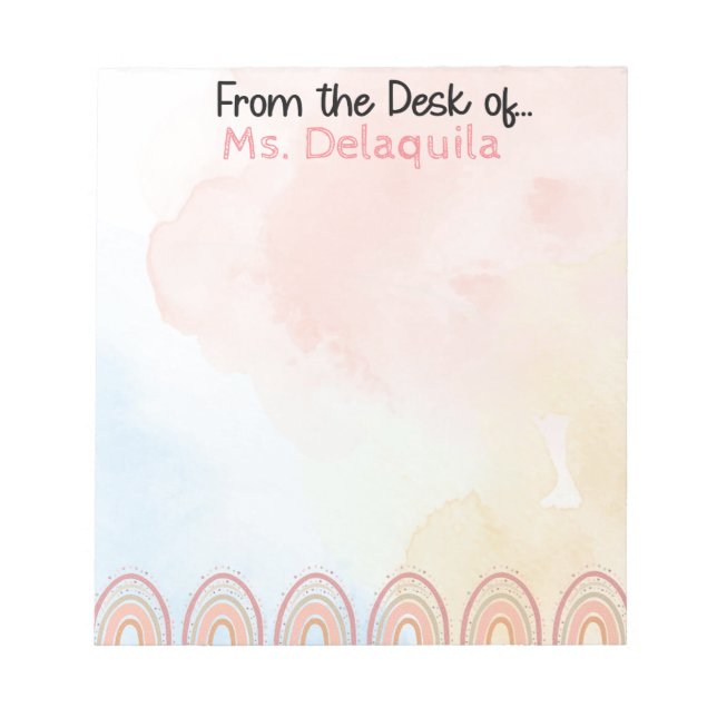 Peach and pink tones Personalized Notepad  (Front)