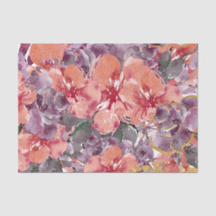 Peach and Purple Petals Decoupage Tissue Paper