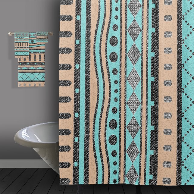 Peach And Turquoise Tribal Pattern (Creator Uploaded)