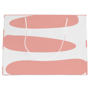 Peach and White Abstract Large Gift Bag