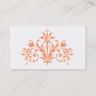 Peach and White Baroque Business Card