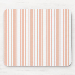 Peach and white candy stripes mouse pad