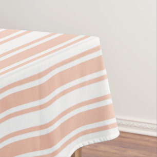Peach and white candy stripes tablecloth