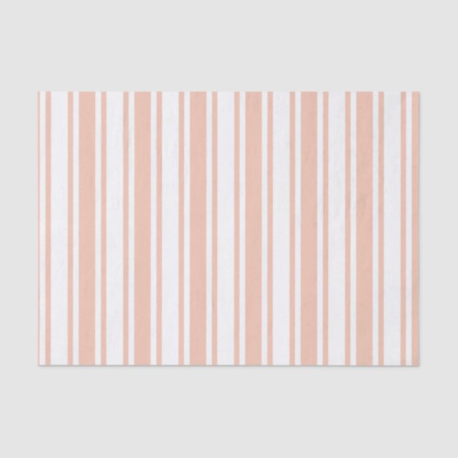 Peach and white candy stripes tissue paper (Front)