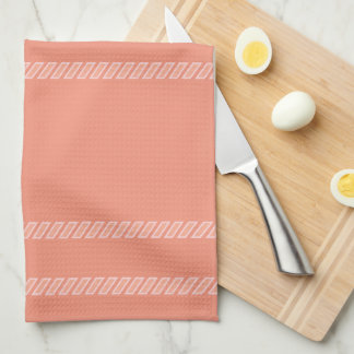 Peach and White  Kitchen Towel
