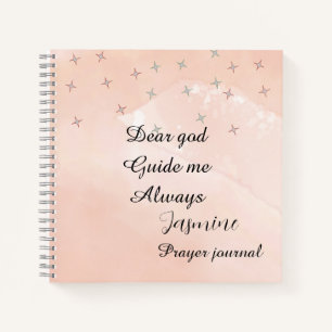 Peach and white personalized prayer journal