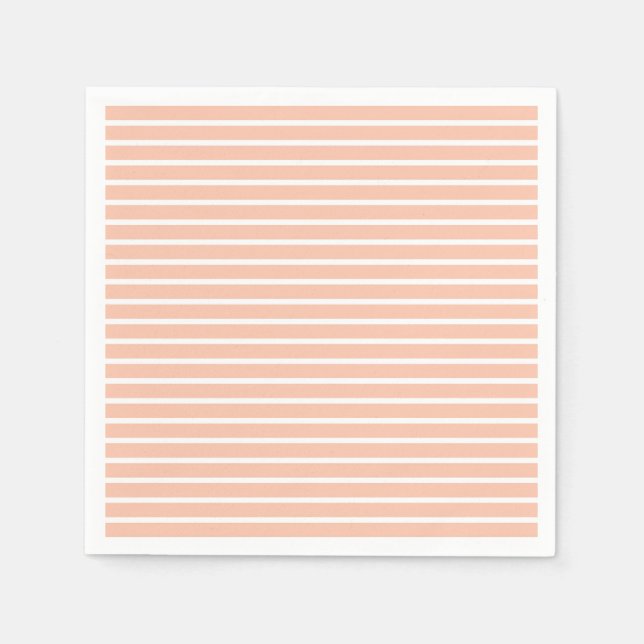 Peach and White Stripes Napkin (Front)