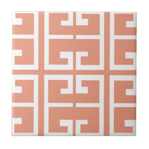 Peach and White Tile