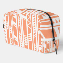 Peach and white tribal print pattern