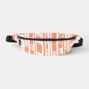 Peach and white tribal print pattern fanny pack