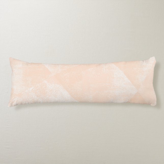 Peach/Apricot Minimal Geometric Ink Texture Body Pillow (Front)